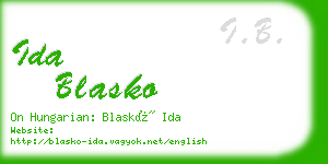 ida blasko business card